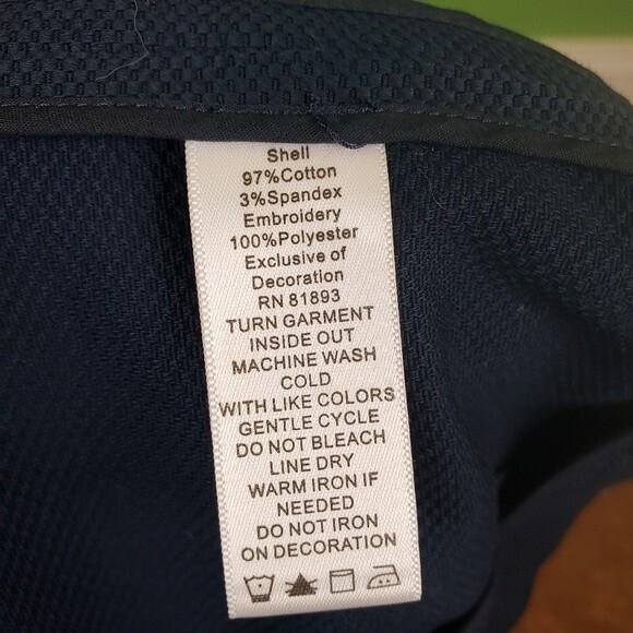 Victor Costa Womans Navy Blue Cotton Green Geometric Embroidered Jacket size sm - Picture 11 of 11